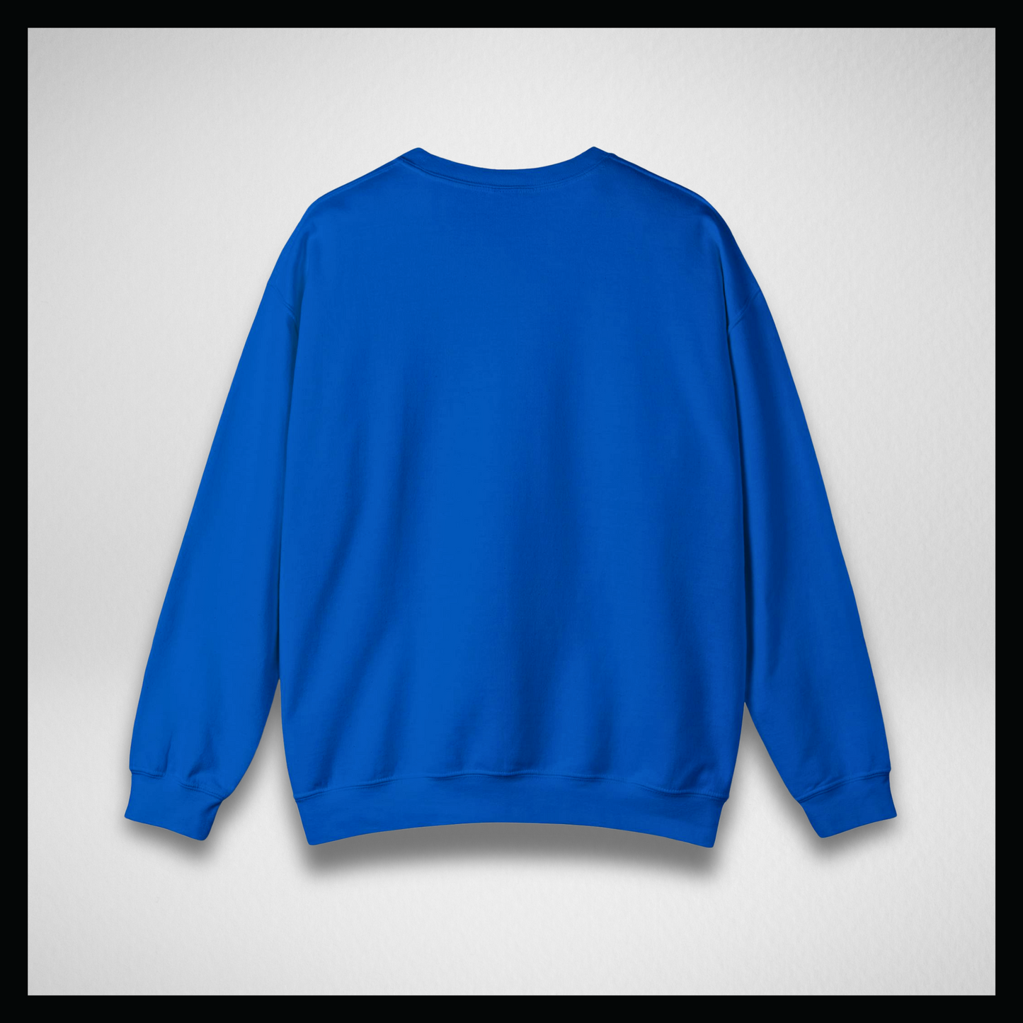 Felpa girocollo royal blu, logo classico rosso ricamato