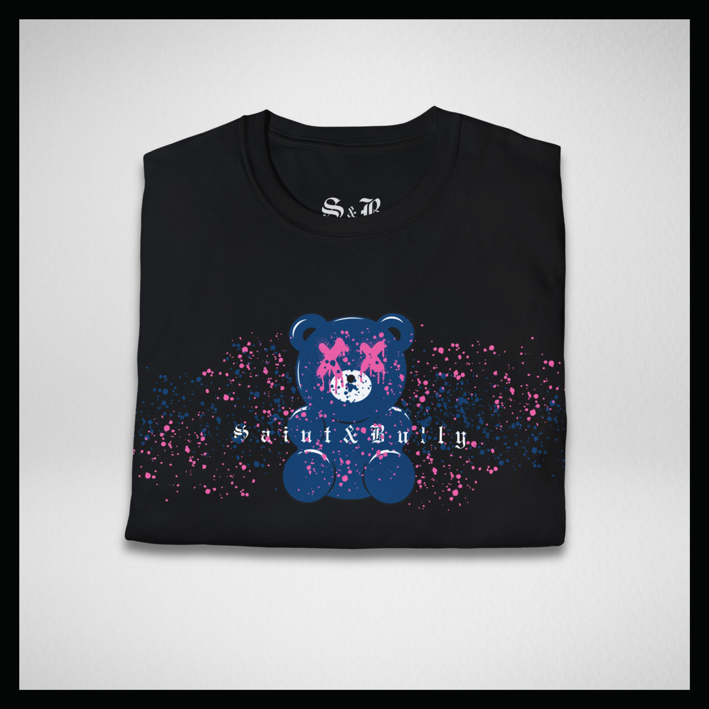 Maglietta nera, gummy bear blu