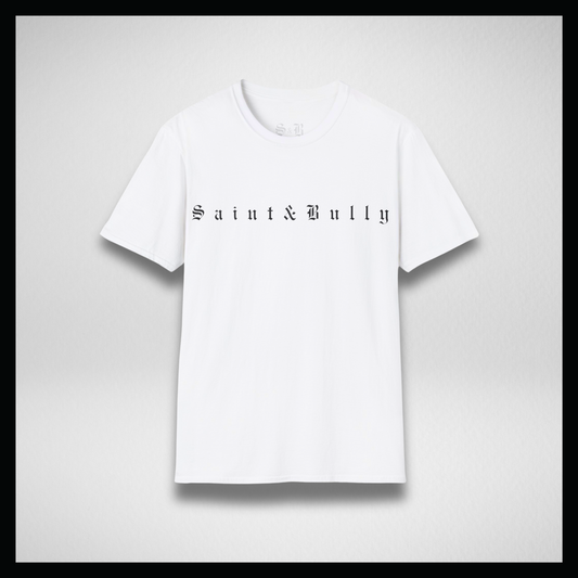 Maglietta bianca, scritta classica "Saint&Bully"